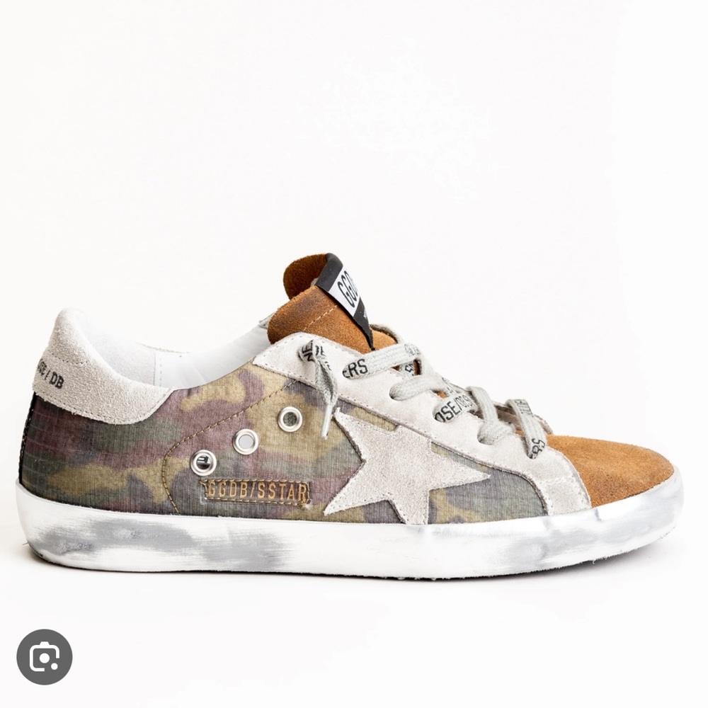 Golden Goose Camouflage Coffee Suede Superstars 37